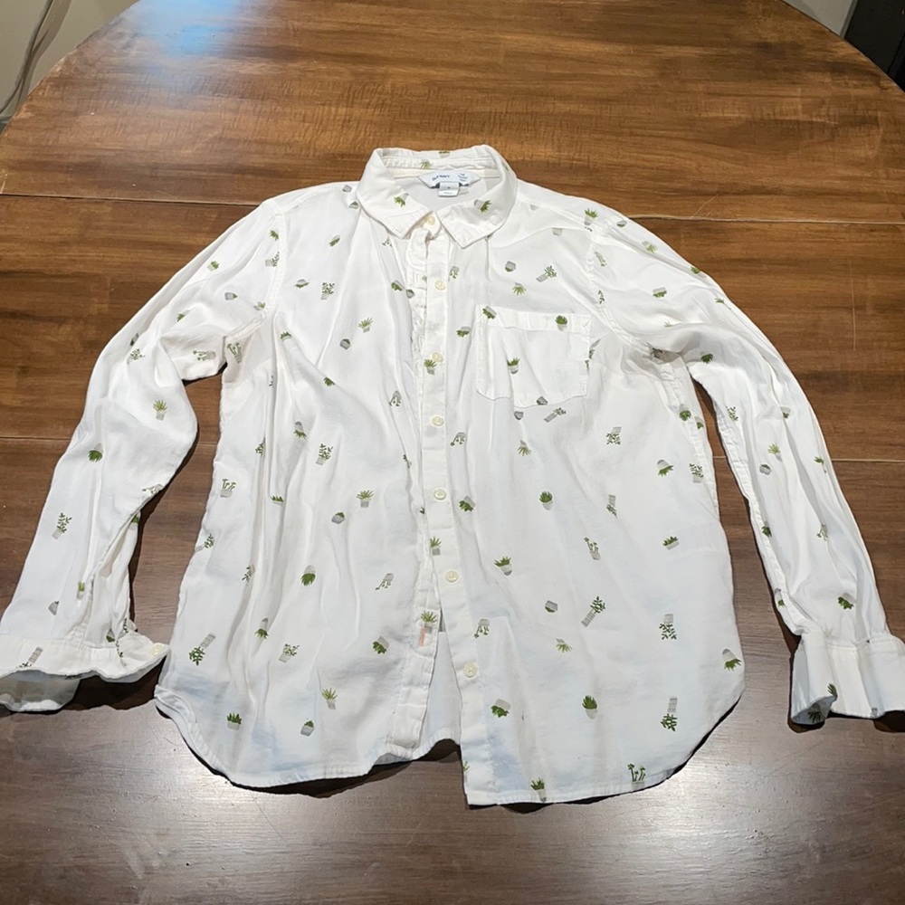 Women’s Succulent white button down.
